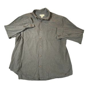 Duluth Trading Short Men's 2XL Denim Grey‎ Long Sleeve Button 2 Pocket  Chambray